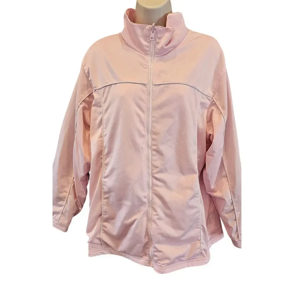 16W 1X vintage REVERSIBLE 90s jacket full zip pockets pink windbreaker winter +